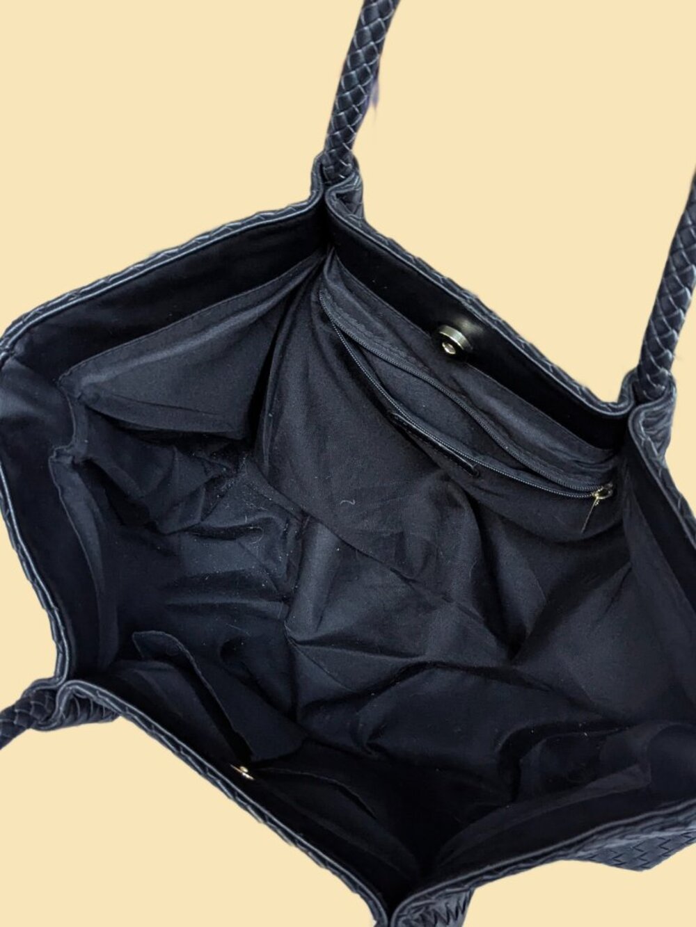 Lulu Dharma Black Napa Vegan Leather Tote Bag - Picture 10 of 10